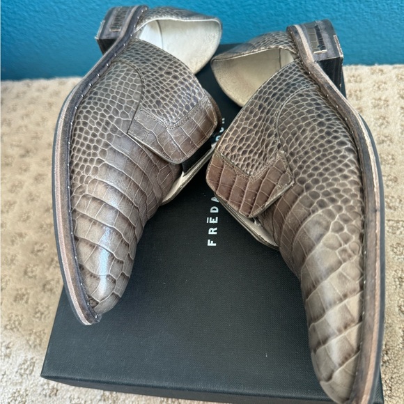 FREDA SALVADOR WEAR D'ORSAY LACELESS OXFORD CORIANDER EMBOSSED CROC SIZE 7M EUC - Picture 6 of 12